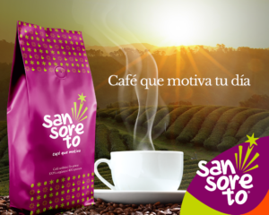 Marca de café Sansoreto. Un grito de alegría y motivación para iniciar tu día.